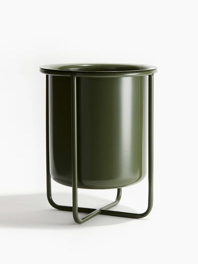 H&M Home Large metal plant pot on a stand at Collagerie
