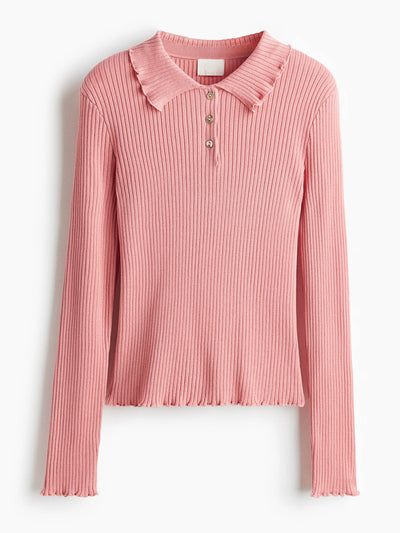 H&M Rib-knit polo jumper at Collagerie
