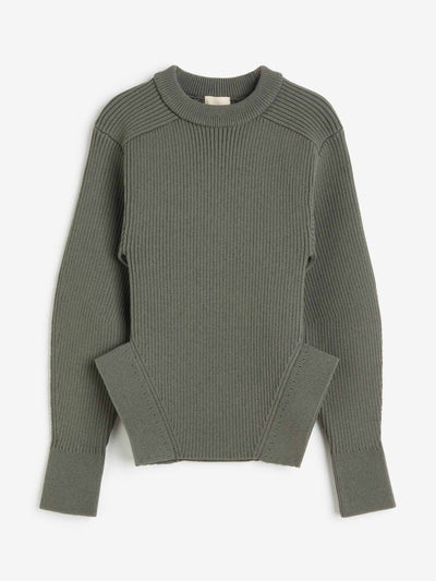 H&M Slit-detail rib-knit jumper at Collagerie