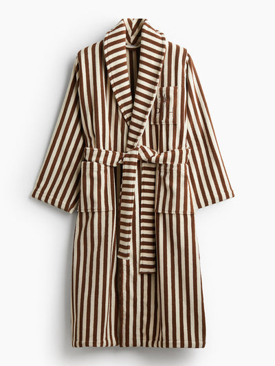 H&M Striped cotton terry dressing gown at Collagerie