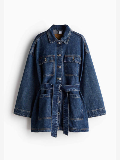 H&M Tie-belt denim jacket at Collagerie