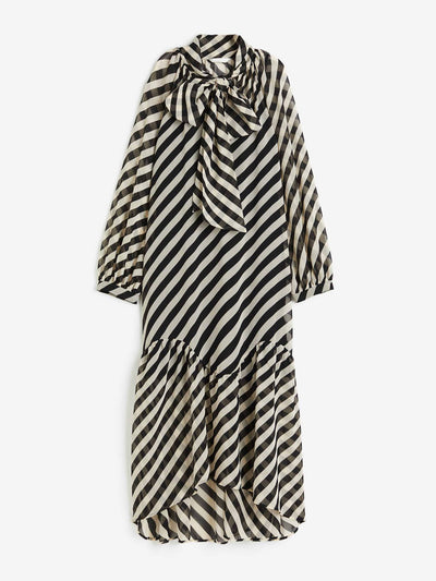 H&M Tie-neck chiffon dress at Collagerie