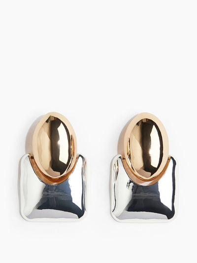 H&M Two-tone pendant earrings at Collagerie