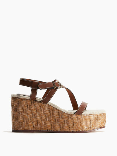 H&M Wedge-heeled espadrilles in brown at Collagerie