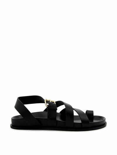 A.Emery Black leather sandals at Collagerie