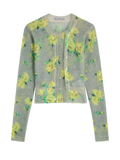 Acne Studios Floral mohair-blend cardigan at Collagerie