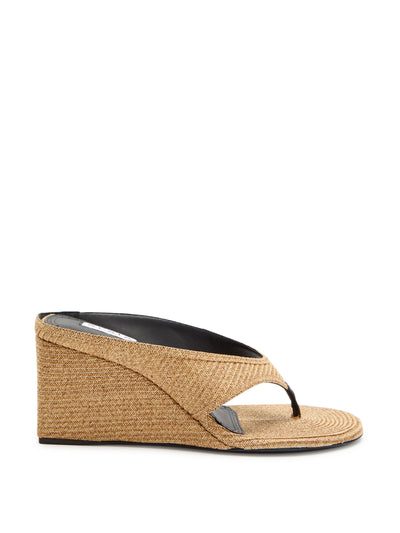 Alaïa Cube 75 raffia thong wedge mules at Collagerie