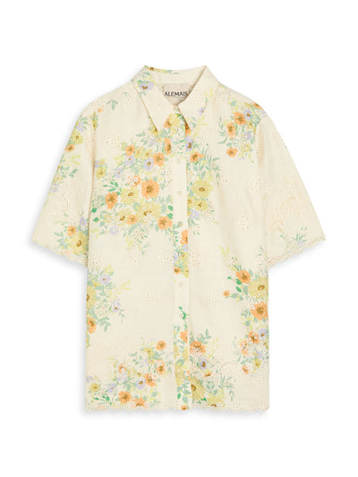 Alémais Juliette embroidered flax shirt at Collagerie