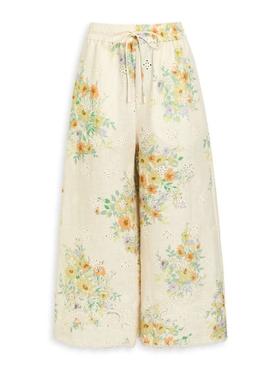 Alémais Juliette embroidered flax trousers at Collagerie
