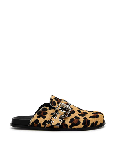 Alohas Halia leopard-print calf-hair clogs at Collagerie