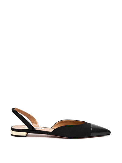 Aquazzura Milanese faille slingback flats at Collagerie