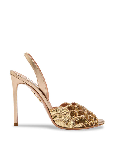 Aquazzura Ce Soir 105 embellished leather sandals at Collagerie