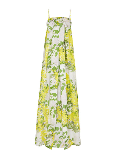 Bernadette Multicolour floral-print satin gown at Collagerie