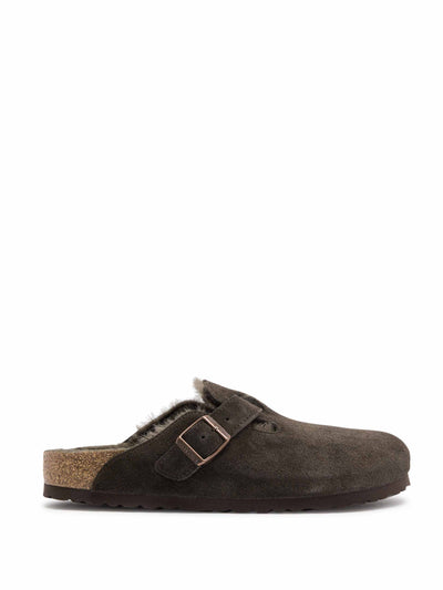 Birkenstock Boston Shearling suede sliders at Collagerie