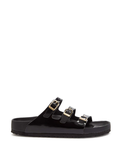 Birkenstock Florida patent leather sliders at Collagerie
