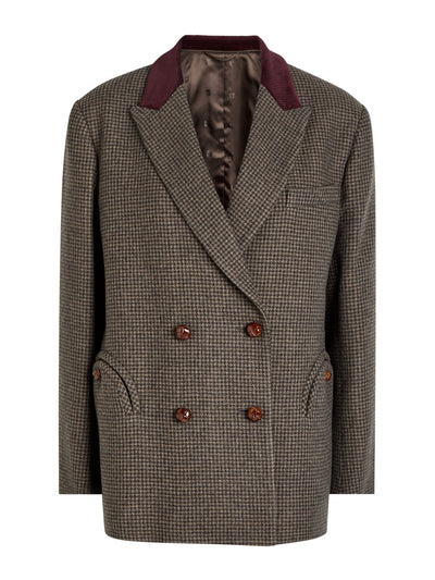 Blaz Milano Nightbreak houndstooth wool-blend blazer at Collagerie