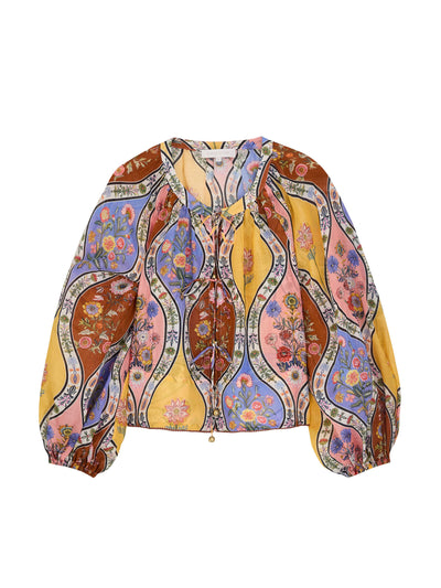 Borgo De Nor Henri printed ramie top at Collagerie