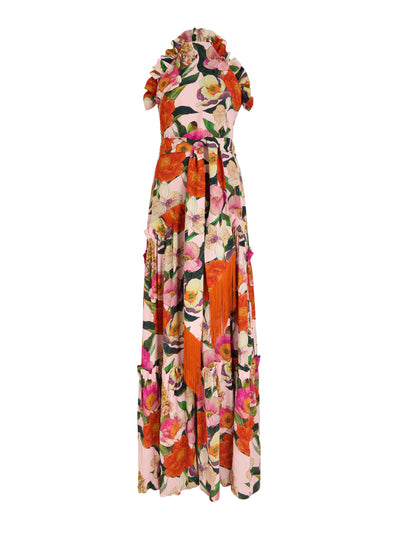 Borgo De Nor Tatiana floral-printed linen-blend midi dress at Collagerie