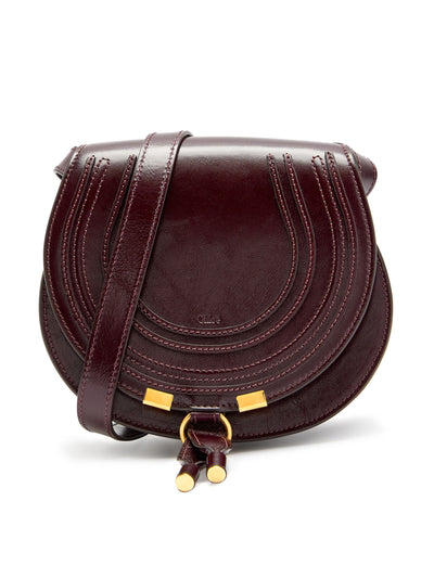 Chloé Marcie small glossed leather saddle bag at Collagerie