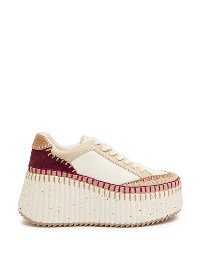 Chloé Nama panelled leather flatform sneakers at Collagerie