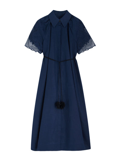 Clea Florentina linen-blend midi shirt dress at Collagerie