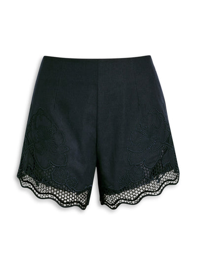 Clea Jade floral-embroidered linen-blend shorts at Collagerie