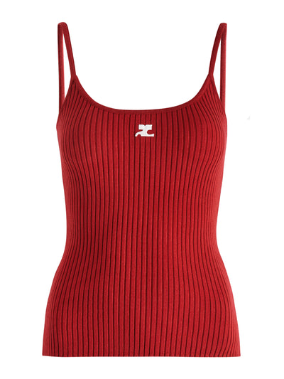 Courrèges Logo ribbed-knit camisole top at Collagerie