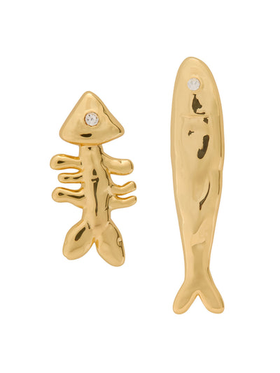 Éliou Sardine And Fishbone 18kt gold-plated drop earrings at Collagerie