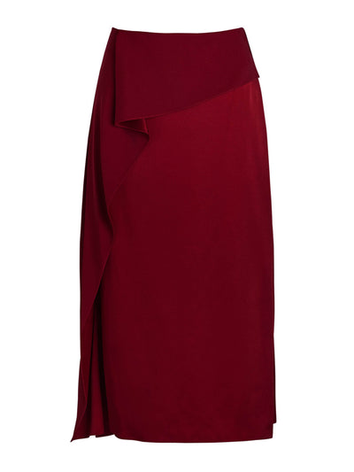 ERDEM Draped satin midi skirt at Collagerie