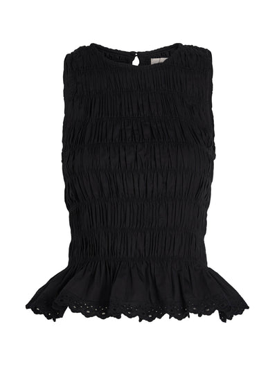 Faithfull The Brand Thea shirred cotton top at Collagerie