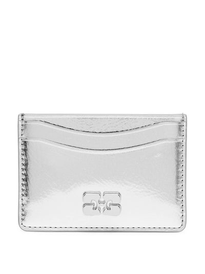 Ganni Bou metallic leather card holder at Collagerie