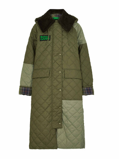 Barbour x Ganni Quilted shell coat at Collagerie