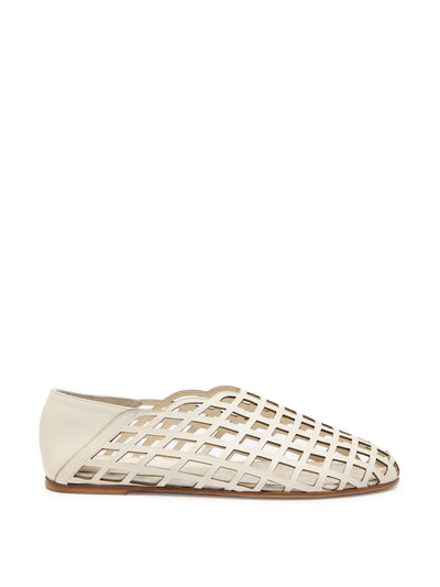 Gia Borghini Peek-A-Boo leather ballerina flats at Collagerie