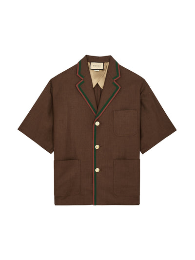 Gucci Brown web-striped jacket at Collagerie