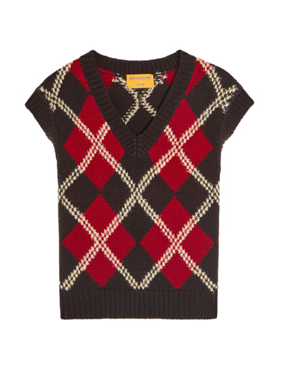 Guest In Residence Argyle checked wool and cashmere-blend vest at Collagerie