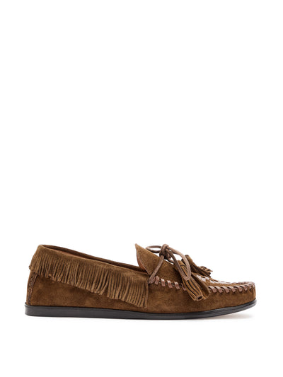 Isabel Marant Étoile Fitza fringed suede loafers at Collagerie