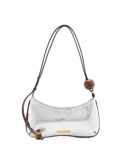 Jacquemus Le Bisou Perle metallic leather shoulder bag at Collagerie