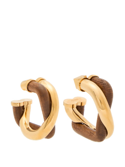 Jacquemus Les Doppio two-tone wooden hoop earrings at Collagerie
