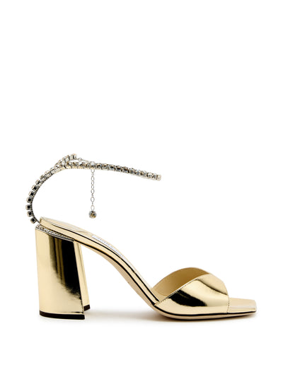 Jimmy Choo Saeda 85 metallic leather sandals at Collagerie