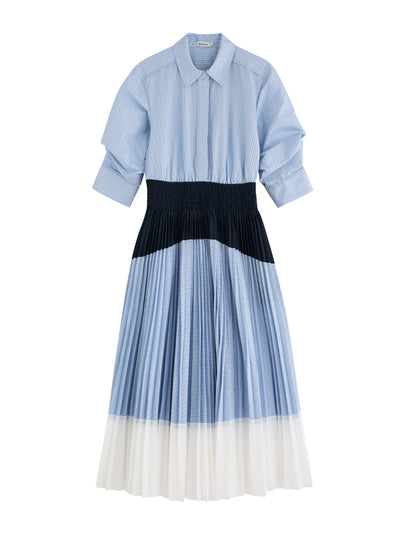 Jonathan Simkhai Jenella striped panelled cotton-blend midi dress at Collagerie