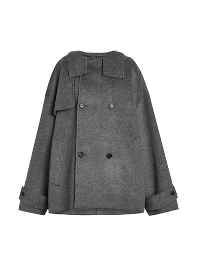 JW Anderson Double-breasted hooded wool pea coat at Collagerie