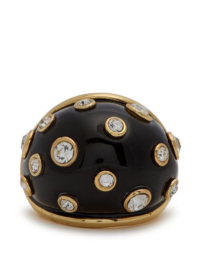 Kenneth Jay Lane Crystal-embellished enamelled 22kt gold-plated ring at Collagerie