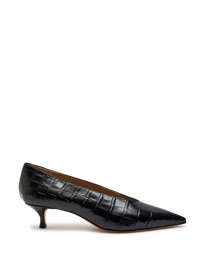 Le Monde Beryl Babouche 40 crocodile-effect leather pumps at Collagerie