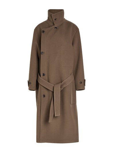 Lemaire Wrap belted wool coat at Collagerie
