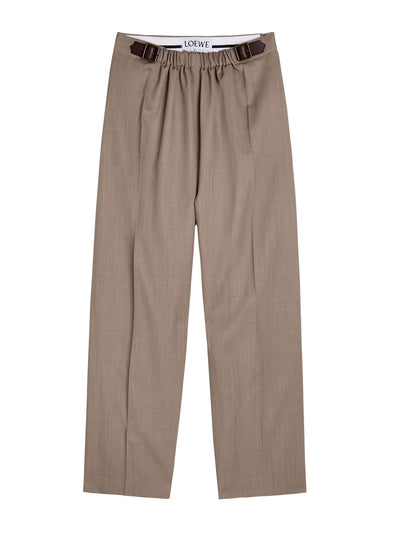 Loewe Belt-effect straight-leg wool trousers at Collagerie