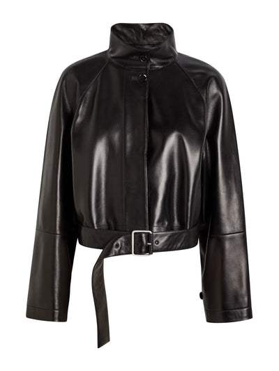 Loewe Belted leather jacket at Collagerie