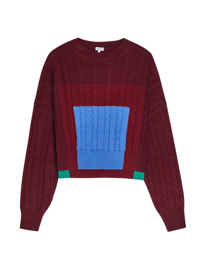 Loewe Colour-blocked intarsia wool jumper at Collagerie