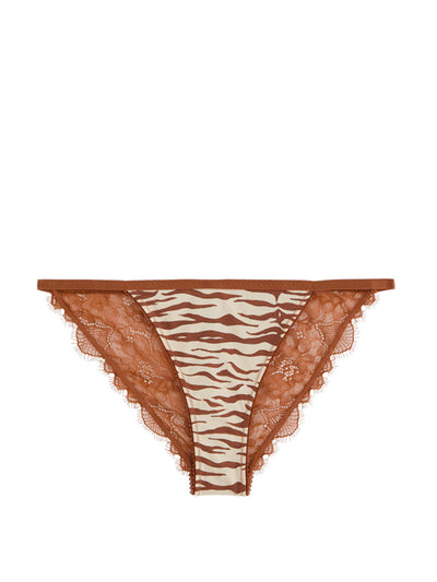 Love Stories Wild Rose zebra-print lace briefs at Collagerie