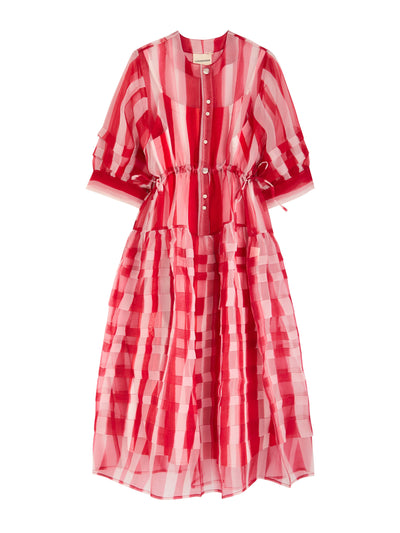 Lovebirds Rachel striped chiffon midi dress at Collagerie
