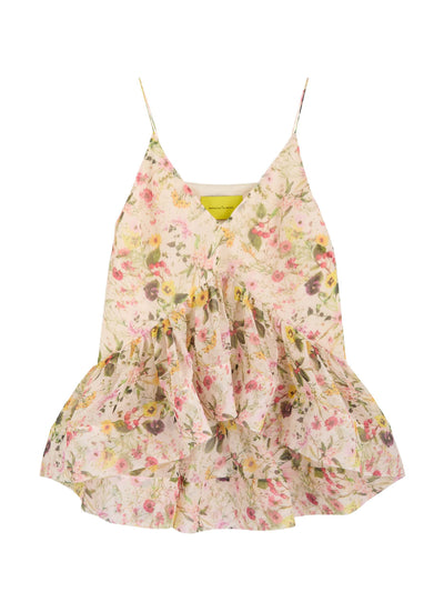 Marques Almeida Floral-print chiffon top at Collagerie